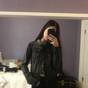 Acid wash denim jacket